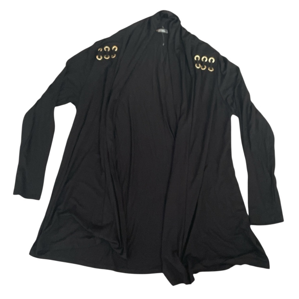 CURE Black Open Front Cardigan - Picture 2 of 4